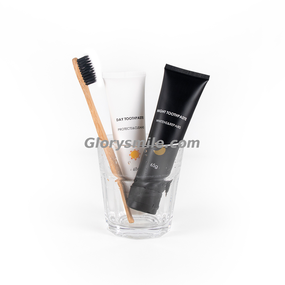 GlorySsmile Activated Charcoal Day & Night Kits de pasta de dientes para blanqueamiento dental